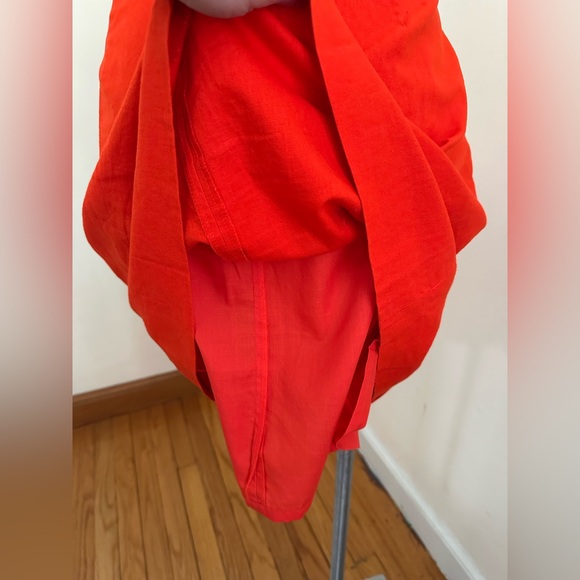 J Crew Red With Gold Sailor Buttons Sz 12. High waist. Zipper In Back. - Picture 8 of 10